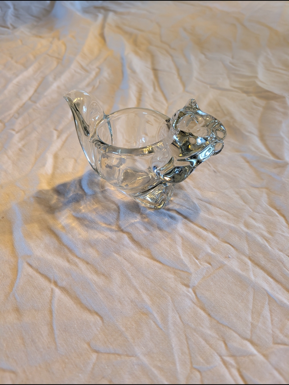 2/30$ Avon Clear Glass Squirrel Votive Holder